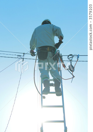 Electrical construction wiring work electric wire poles 3579103