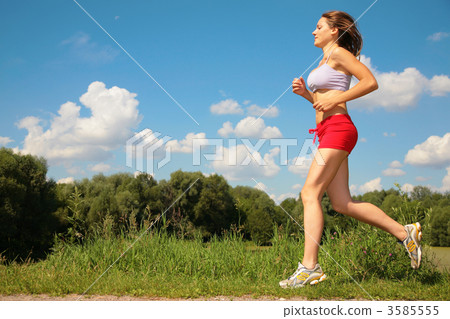Girl running forest 3585555