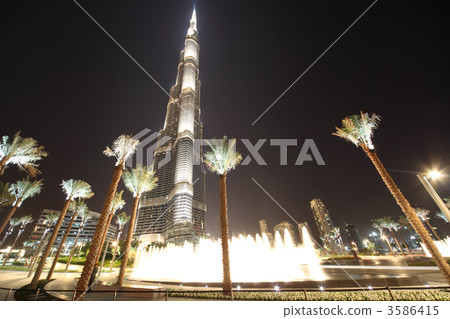 DUBAI - APRIL 18: Burj Khalifa (Burj Dubai) skyscraper is bigest 3586415