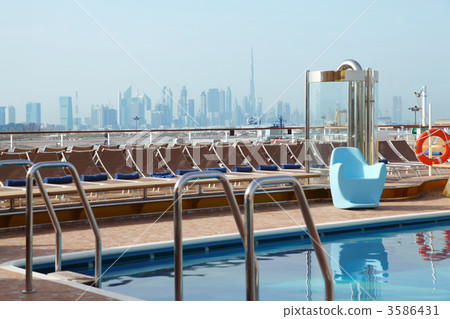 cruise liner deck with swimming pool 3586431