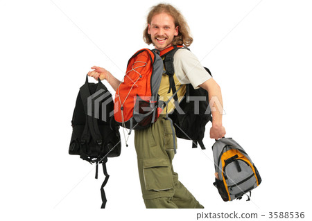 Man with backpacks Man with backpacks 3588536