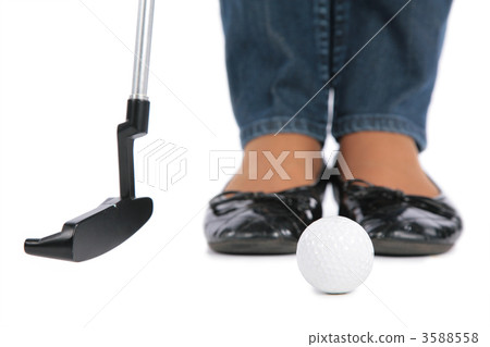 Feet, stick and ball for golf 3588558