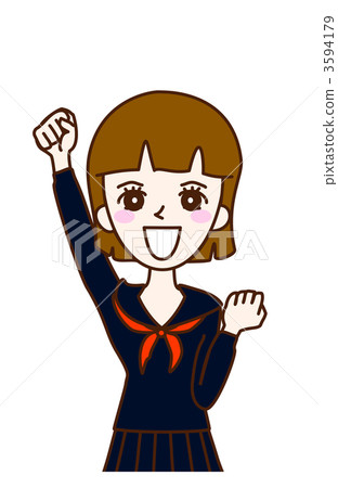 People illustration female student sailor suit 3594179