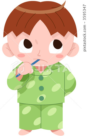 Boy brushing his teeth 3595347