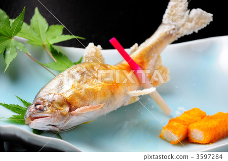 Grilled ayu with salt. 3597284