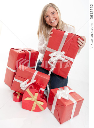 Happiest woman receiving gifts 3612532
