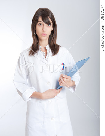 Standing nurse with folder Standing nurse with folder 3617174