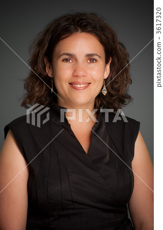 cheerful woman in black 3617320