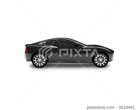 isolated black car side view 3618491