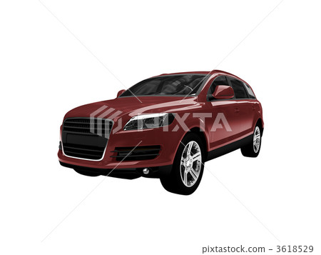 isolated red car front view 02 3618529