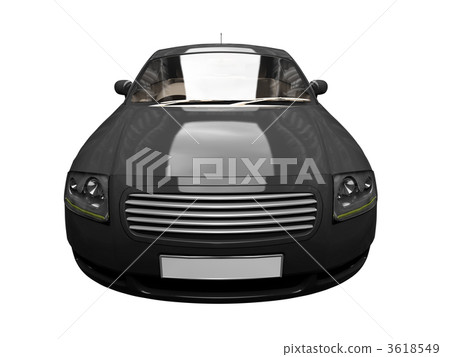 isolated black sport car front view 03 isolated black sport car front view 03 3618549