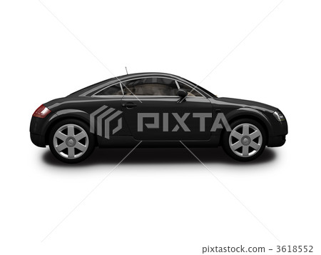 isolated black sport car side view isolated black sport car side view 3618552