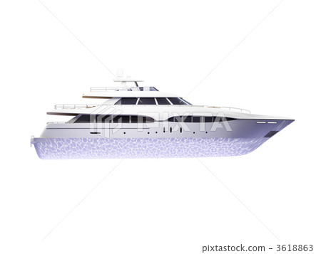 Big yacht isolated side view Big yacht isolated side view 3618863