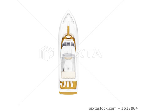 Big yacht isolated top view Big yacht isolated top view 3618864