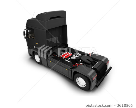 Bigtruck isolated black back view Bigtruck isolated black back view 3618865