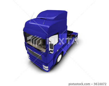 Bigtruck isolated blue front view Bigtruck isolated blue front view 3618872