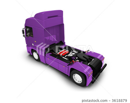 Bigtruck isolated purple back view Bigtruck isolated purple back view 3618879