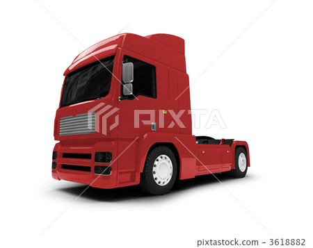 Bigtruck isolated red front view Bigtruck isolated red front view 3618882