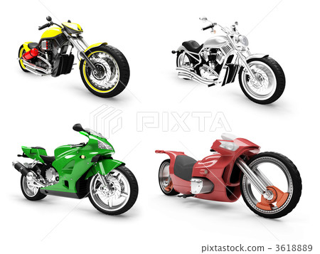 Collection of bikes isolated views 3618889