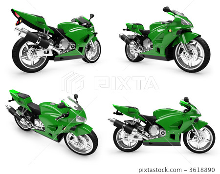 Collection of bikes isolated views 3618890
