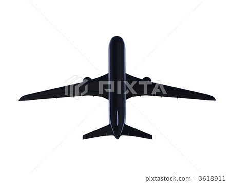 Black aircraft isolated view 3618911