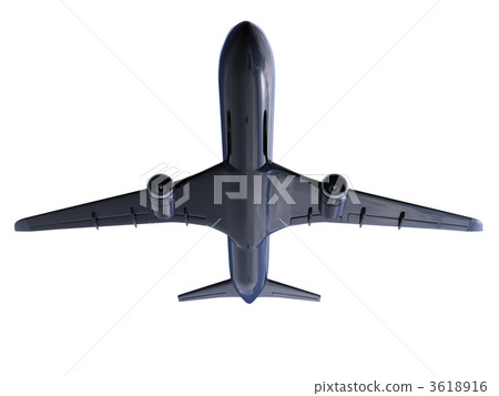 Black aircraft isolated view 3618916