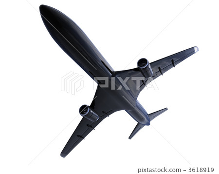 Black aircraft isolated view Black aircraft isolated view 3618919