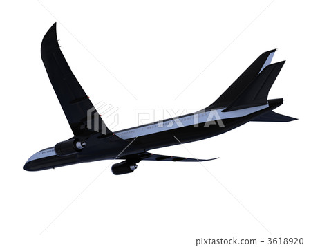 Black aircraft isolated view Black aircraft isolated view 3618920