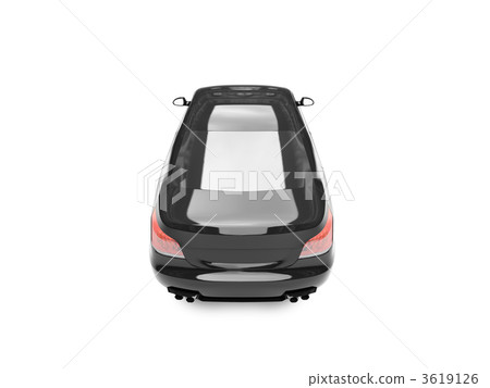 isolated black car back view 03 3619126