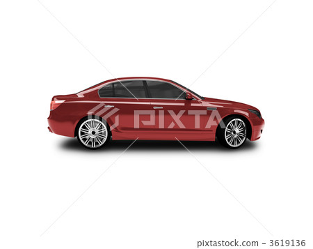 isolated red car side view isolated red car side view 3619136