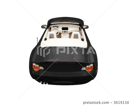 isolated black car back view 02 3619138