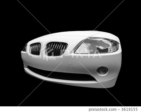 isolated white car front view 02 3619155