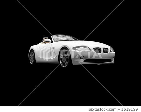 isolated white car front view 05 3619159