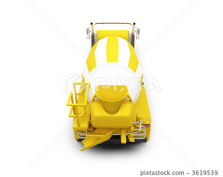 Concrete mixer isolated back view with clipping path Concrete mixer isolated back view with clipping path 3619539