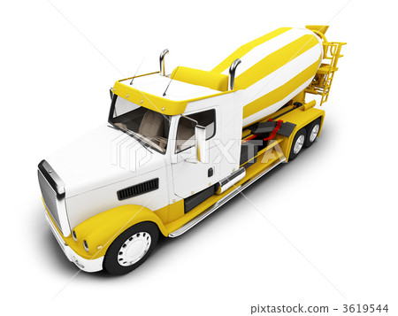 Concrete mixer isolated front view with clipping path Concrete mixer isolated front view with clipping path 3619544