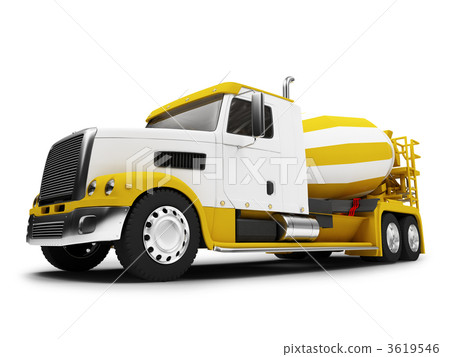 Concrete mixer isolated front view with clipping path Concrete mixer isolated front view with clipping path 3619546