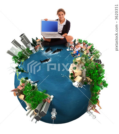 Schoolgirl sitting on the Earth Schoolgirl sitting on the Earth 3620351