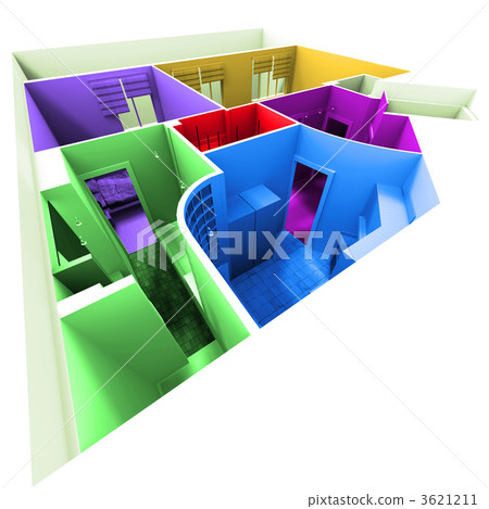 Aerial shot of multicolored apartment 3621211