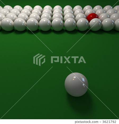 Billiard balls composition in white and red 3621792