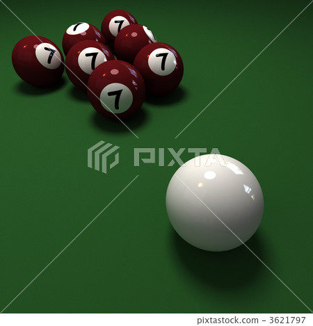 Billiard balls with 7 number seven 3621797