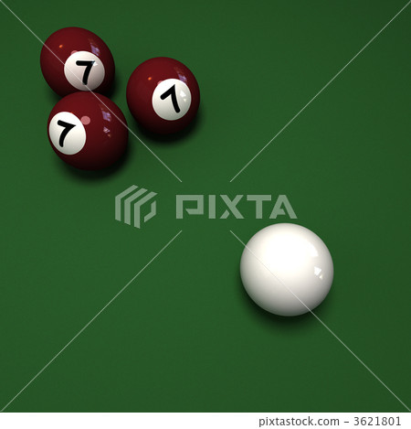 Billiard balls with three number seven 3621801