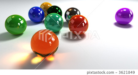 Colorful marbles on white background 3621849