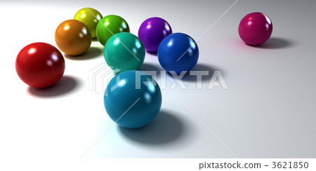 Colorful matt marbles on white background 3621850