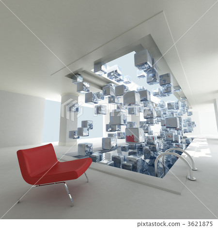 Iced Swimming pool and red seat 3621875