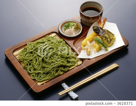 茶蕎麥麵 麵條 天婦羅 3628371