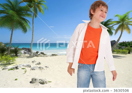 Happy boy on the beach 3630506