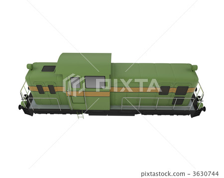 isolated diesel green train isolated diesel green train 3630744