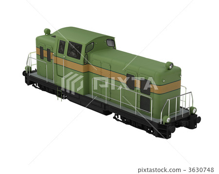 isolated diesel green train 3630748