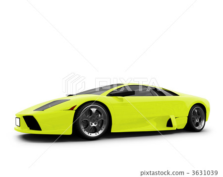 Ferrari isolated yellow front view Ferrari isolated yellow front view 3631039