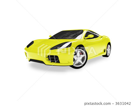 isolated yellow super car front view isolated yellow super car front view 3631042
